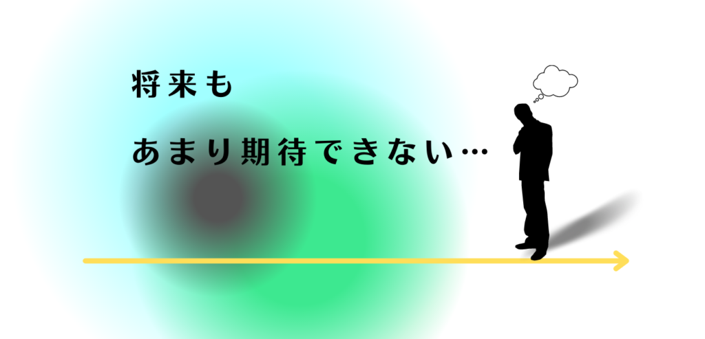 将来が期待できないとうなだれる男性